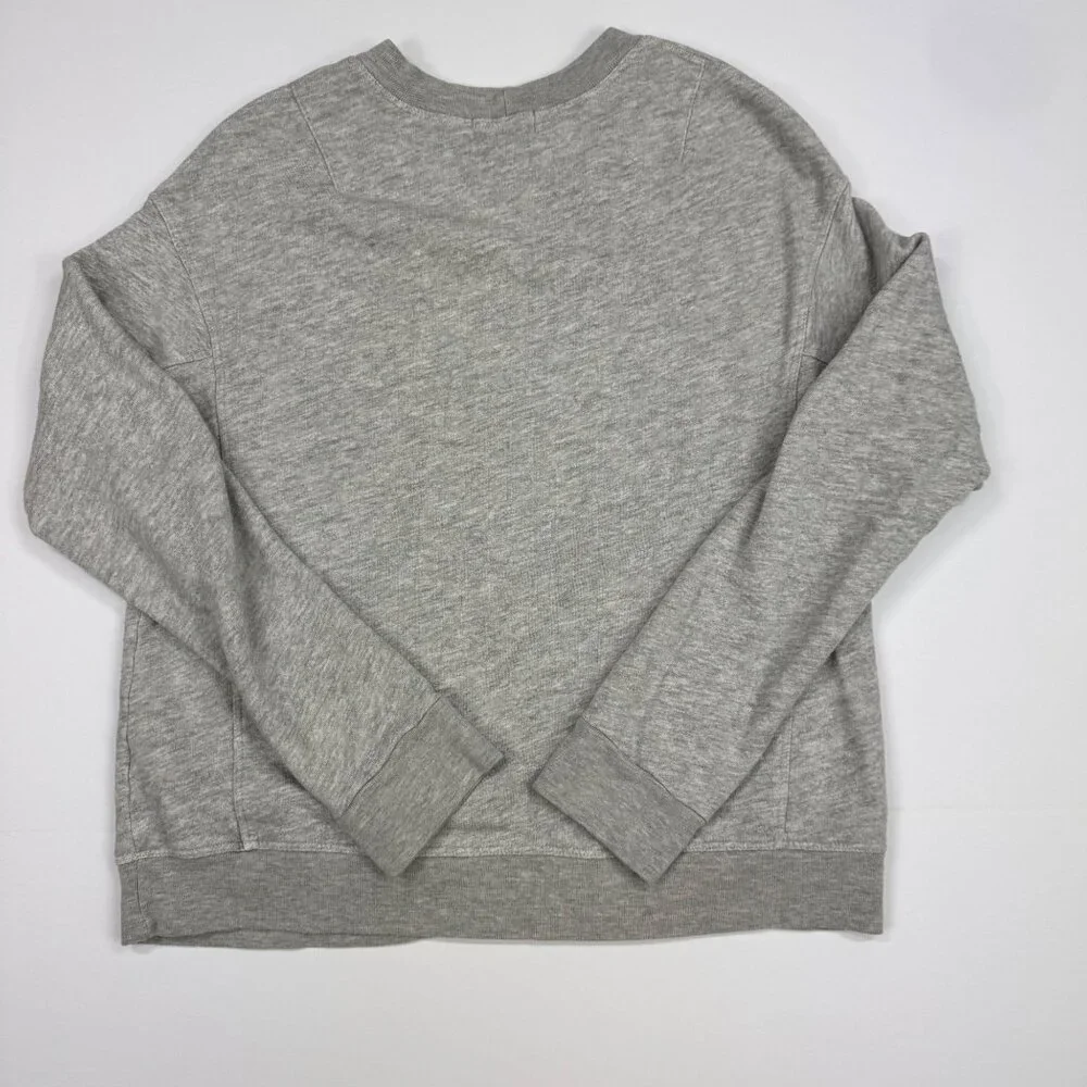 Monrow Sweatshirt Gray Leopard Print Crewneck Size S Pullover Long Sleeve - Picture 9 of 10